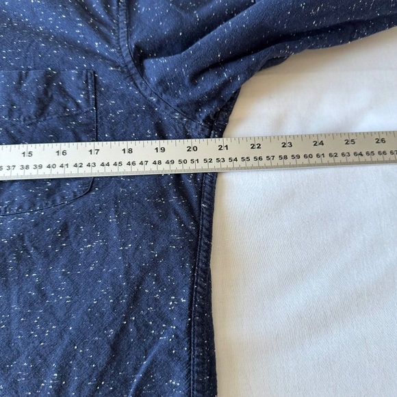 J. Crew Factory Men's M Slim Marled Cotton Button Down Shirt Navy Preppy Office - Picture 10 of 14